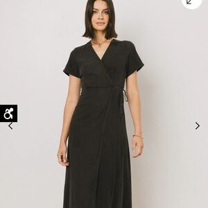 Bohme Charcoal Wrap Midi Dress